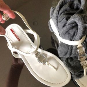 Prada sandals white